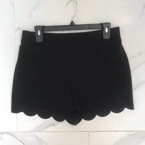 Black scalloped shorts